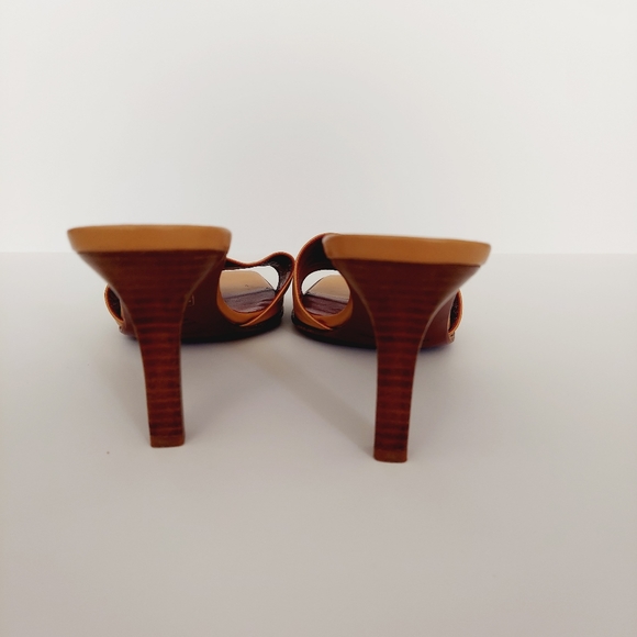 Vintage Burberry Leather Studded Accents Slides - Picture 13 of 15